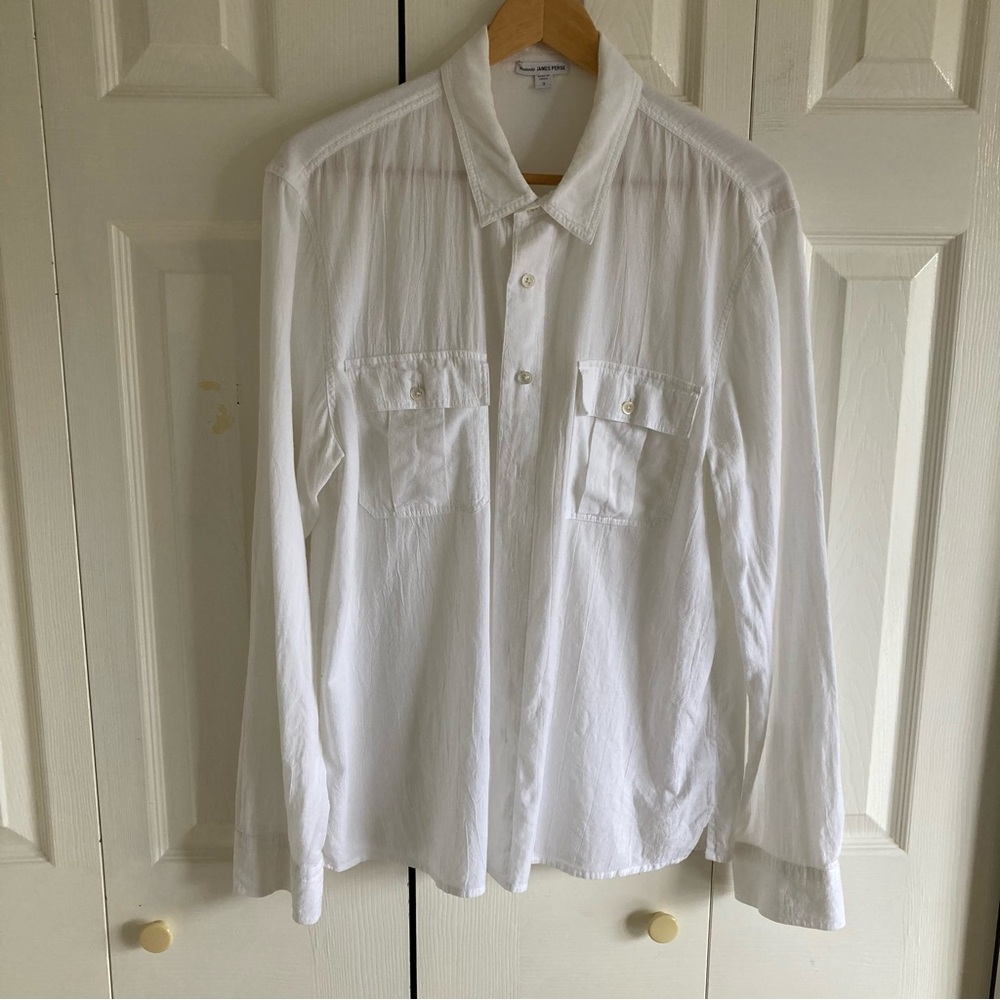 James Perse Standard Cotton Off-White Utility Button Up Men’s Size 2